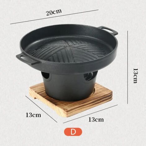 Mini barbecue à alcool, réchaud à alcool japonais détachable, grill barbecue antiadhésif pour rôtir la viande, réchaud de camping portable. (1/3)