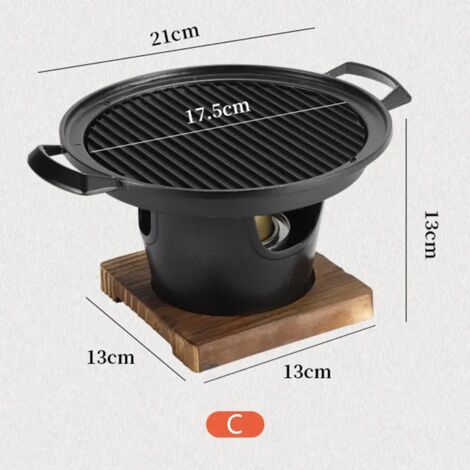 Mini barbecue à alcool, réchaud à alcool japonais détachable, grill barbecue antiadhésif pour rôtir la viande, réchaud de camping portable. (1/2)