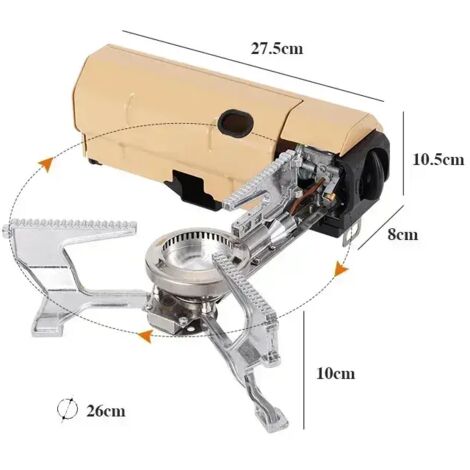 Réchaud à gaz de camping 2600W, portable et pliable, pour la randonnée, le barbecue et les voyages. Système de cuisson à gaz avec brûleur à cassette. Réchauds de cuisine portables. (1/5)