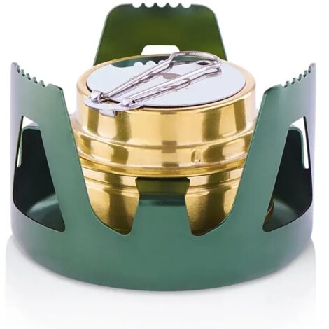 Réchaud à alcool portable pour le camping en extérieur, mini réchaud à alcool à puissance de feu réglable, rechargeable avec support, idéal pour la randonnée et le trekking. (1/5)