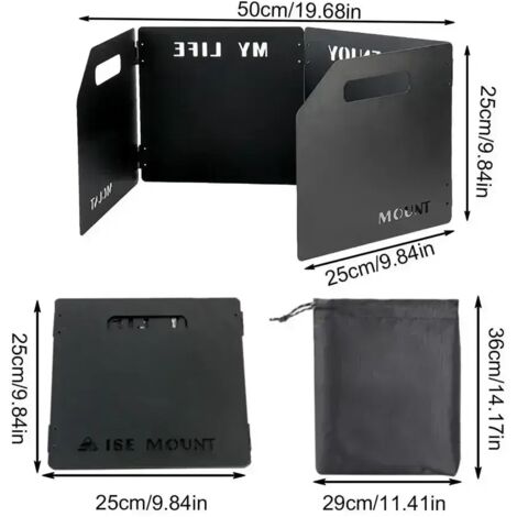 Pare-vent pliable pour réchaud de camping, protection contre le vent pour réchauds de pique-nique, réchauds à cassette et réchauds de cuisine portables. (1/5)
