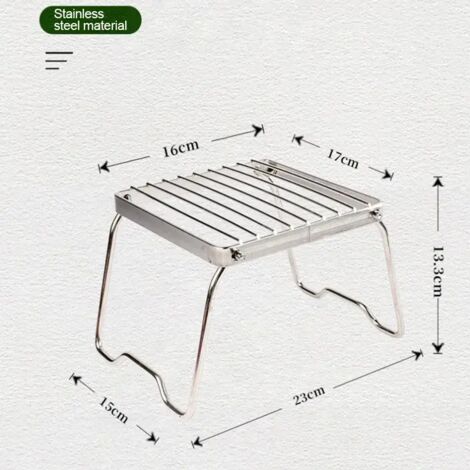 Grille de barbecue multifonctionnelle pliable pour feu de camp, grille de camping portable en acier inoxydable, support pour réchaud à gaz, support pour barbecue d'extérieur, réchauds de cuisson porta (1/3)