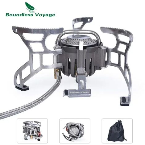 Réchaud à gaz de camping Boundless Voyage 3500W, kit de cuisine pliable d'extérieur, réchaud portable léger et puissant pour le camping. (1/5)