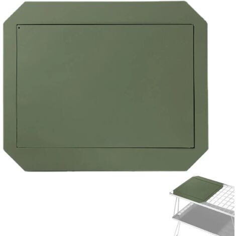 Plaque de table de camping adaptée aux grils, supportant une charge de 15 kg. Plaque en acier avec coins arrondis. Plaque pour brûleurs de cuisson extérieurs, compatible avec les réchauds portables. (1/5)