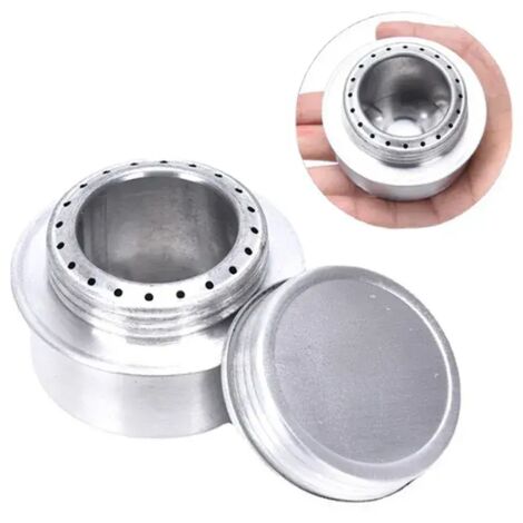 Réchaud de camping, de randonnée et de pique-nique, ultraléger, avec couvercle, en alliage d'aluminium, pour réchaud à alcool, adaptateur pour mini-brûleur, réchaud de cuisine portable (1/4)