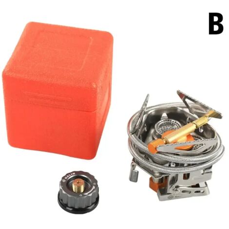 Réchaud à gaz de camping extérieur résistant au vent, en acier inoxydable, à trois brûleurs, pliable et portable, pour pique-nique et autres occasions. (1/5)