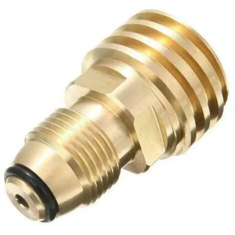 Adaptateur en laiton pour vanne de service de réservoir de propane LP vers sortie QCC - Pièce de rechange pour le gonflage de propane en camping et en extérieur - Adaptateur pour réchaud à gaz - Récha (1/5)