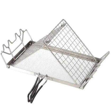 Réchaud de camping pliable, grille-pain, barbecue d'extérieur, grille à pain en acier inoxydable, mini-gril de pique-nique, réchauds de cuisine portables (1/5)
