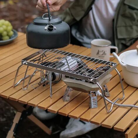 Grille De Camp Pliante En Fer – Portable, 1,5 Kg, Pour Barbecue Et Pique-nique