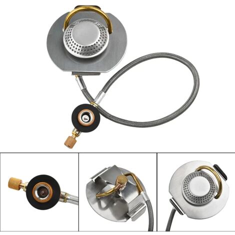 Réchaud à gaz de camping 2023, 3200 W, acier inoxydable, 88 x 56 mm, coupe-vent, pour la randonnée, la pêche et le trekking. Pièces détachées pour réchauds de cuisine portables. (1/4)