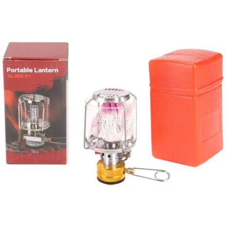 Lanterne à gaz d'extérieur Mini lampe coupe-vent pour tente, réchaud à gaz portable, éclairage de camping à la lumière douce et féérique, réchaud de cuisine portable (1/5)