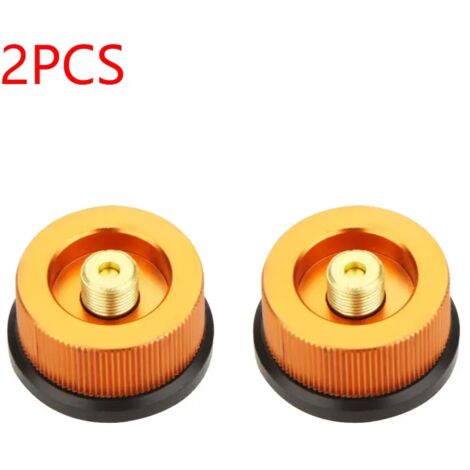 Adaptateur pour réservoir de gaz de réchaud de camping portable (lot de 2) - Convertisseur de gaz pour recharge de propane - Connecteur pour brûleur à gaz - Fournitures de camping (1/5)