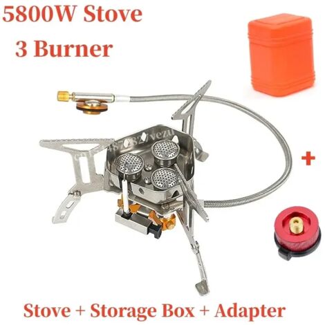 Réchaud à gaz haute puissance pour camping et tourisme, brûleur portable, réchaud à gaz d'extérieur, matériel de randonnée et de tourisme, barbecue de pique-nique, four, réchauds de cuisson portables (1/3)