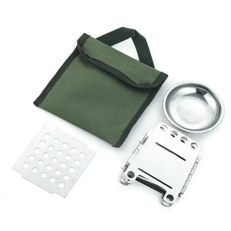 Réchaud portable ultraléger en acier inoxydable, mini-grill compact pliable pour le camping, les pique-niques et la survie, réchaud à bois portable (1/5)