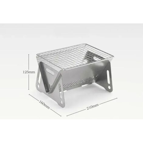 Réchauds de barbecue pliables portables multifonctions pour le camping, grille de cuisson, filet de rangement pour bois de chauffage, barbecue en acier inoxydable, réchauds de cuisson portables (1/4)