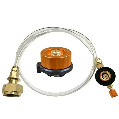Adaptateur de remplissage de cartouche de gaz pour réchaud de camping et de randonnée, convertisseur de cartouche, coupleur de réservoir de remplissage, accessoires, valve, tuyau tressé, réchauds de c (1/5)