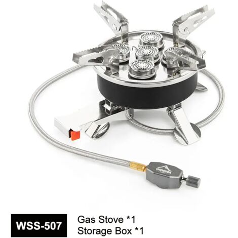Réchaud à gaz de camping Widesea 8800W, brûleur puissant 5 en 1, idéal pour les pique-niques et la randonnée. Fourneau pliable et portable. (1/5)