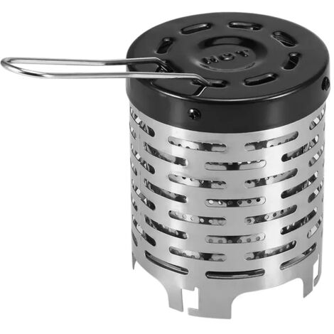 Réchaud à gaz portable en acier inoxydable, résistant à l'usure et durable, idéal pour le camping en extérieur. Housse de protection incluse. (1/5)