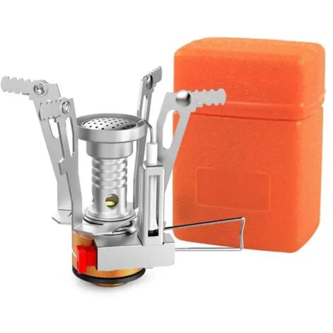 Réchauds de camping portables et réglables avec allumage piézoélectrique et vanne de contrôle, parfaits pour le camping, la randonnée et la cuisine en plein air. (1/5)