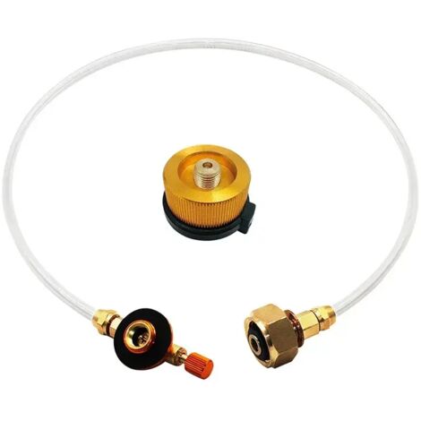 Réchaud à gaz portable de camping, adaptateur de remplissage de propane, coupleur de réservoir, accessoires de charge de gaz, convertisseur de valve de gonflage, réchauds de cuisine portables (1/4)
