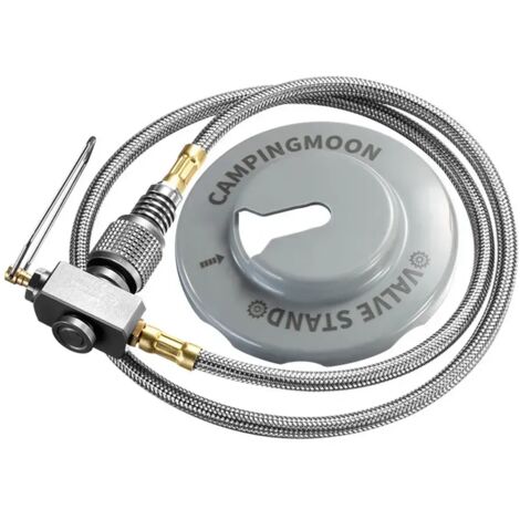 Adaptateur pour réchauds à gaz de camping, câble de raccordement pour bouteilles de gaz plates avec valve, tuyau de raccordement pour bouteilles de gaz plates, réchauds de cuisine portables (1/2)
