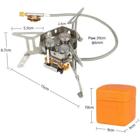 Nouveauté : Réchaud de camping portable à trois brûleurs, coupe-vent, pliable et portable. (1/5)