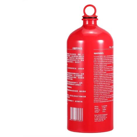 Bouteille de carburant essence 1500 ml/1000 ml, réservoir de stockage de carburant adapté au camping, réchaud à pétrole multi-combustibles et réchauds de cuisine portables. (1/5)