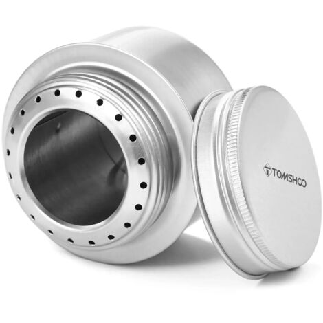 Réchaud de camping/randonnée portable mini en alliage d'aluminium avec couvercle, réchaud à alcool, brûleur touristique, réchaud de cuisine portable (1/5)