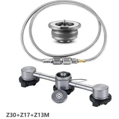 Adaptateur butane 3 en 1, tête de cartouche de gaz, adaptateur de conversion, buse, convertisseur butane pour réservoir plat, convertisseur pour réchaud de camping extérieur, réchauds de cuisine porta (1/5)