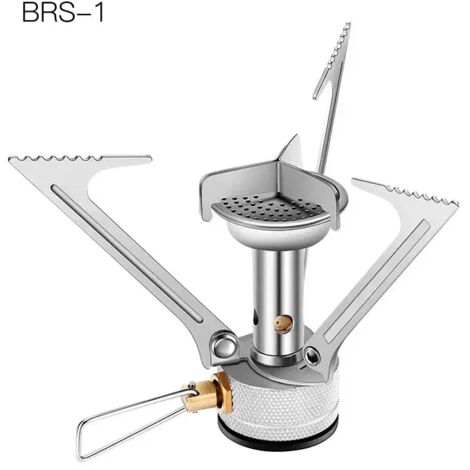Réchaud à gaz portable monobloc BRS pour camping, pique-nique et autres activités de plein air : équipement de cuisine et de survie, fourneau 3000 t. (1/5)