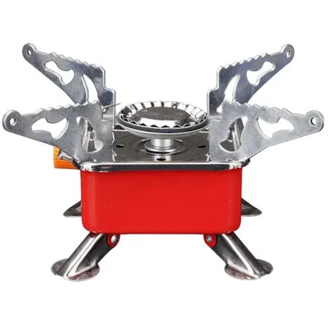 Mini réchaud carré idéal pour le camping, gaz portable, brûleur à cassette pliable, sûr et durable, petit réchaud carré intégré, réchauds de cuisson portables (1/4)