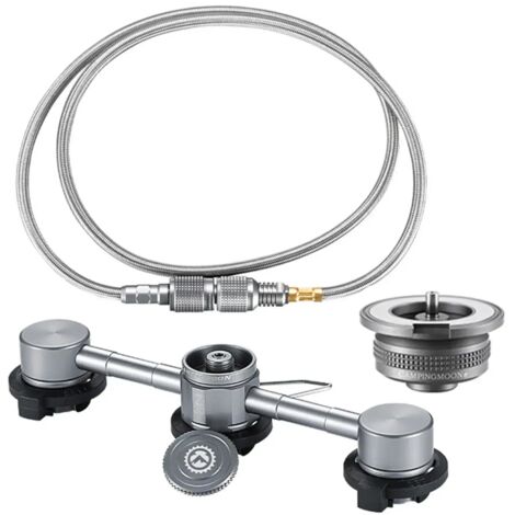 Adaptateur butane 3 en 1, tuyau d'extension, adaptateur pour four à gaz, embout de conversion pour cartouche de gaz, réchauds portables à butane de type bouteille (1/5)