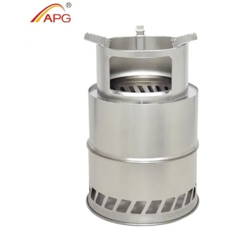 Réchaud à bois de camping grand format, brûleur à gaz portable en acier inoxydable, fourneau de camping, réchaud de cuisine portable (1/4)