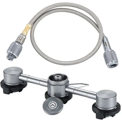 Outil de commutation en alliage d'aluminium pour le camping en extérieur, adaptateur de transfert pour cartouche de gaz 3 en 1, adaptateur pour réchaud portable (1/5)