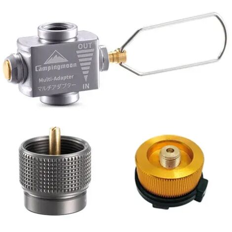 Adaptateur pour réchaud à gaz en alliage d'aluminium, économiseur de gaz avec adaptateur de recharge de butane, convertisseur de butane, équipement de camping, réchauds de cuisine portables (1/5)