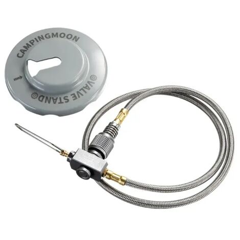 Réchaud de camping portable avec cartouche de gaz 0,5/1 m, adaptateur et rallonge de tuyau, accessoires inclus. (1/5)