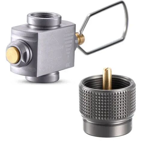 Adaptateur pour réchaud à gaz en alliage d'aluminium, économiseur de gaz avec adaptateur de recharge de butane, convertisseur de butane, équipement de camping, réchauds de cuisine portables (1/5)