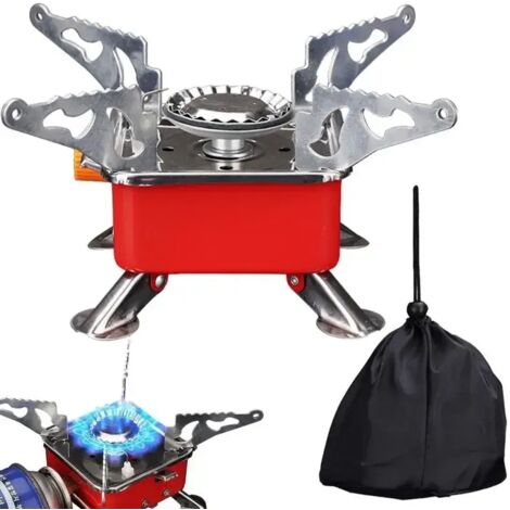 Réchaud à gaz pliable de camping 6800W, coupe-vent, pour la cuisson en extérieur, idéal pour les pique-niques, la randonnée, les barbecues et les grillades. (1/4)