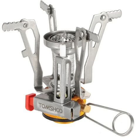 Mini réchaud à gaz portable pour la randonnée, avec cartouches de gaz, brûleurs, pour le camping et les activités de plein air. Fonctionnant au butane et au propane, il est pliable et portable. (1/5)