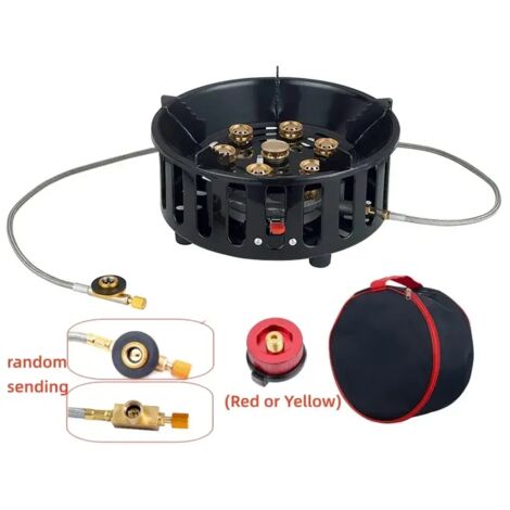 Réchaud de camping à 7 brûleurs coupe-vent, puissance de feu élevée, réchaud à gaz portable pour pique-nique en plein air, équipement de camping, réchauds de cuisine portables (1/5)