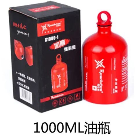 Bouteille de carburant essence 1500 ml/1000 ml, réservoir de stockage de carburant adapté au camping, réchaud à pétrole multi-combustibles et réchauds de cuisine portables. (1/5)