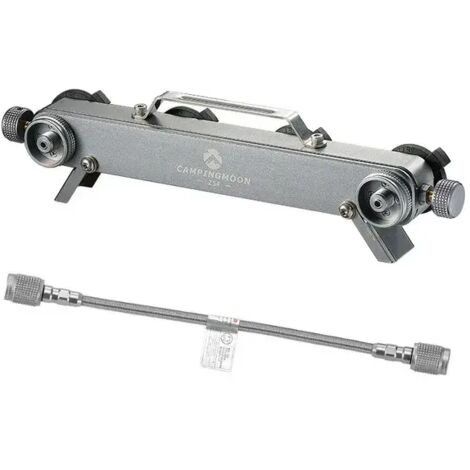 Adaptateur butane 4 en 2 avec tuyau d'extension à visser, adaptateur pour fournaise divisée, adaptateur de conversion pour réchaud à cartouche de gaz, réchauds de cuisine portables (1/5)