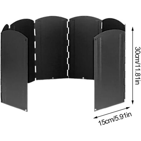 Pare-vent pliable en aluminium pour réchauds de barbecue portables, 8 plaques de 30/40/50/60 cm, idéal pour les pique-niques et les barbecues en extérieur. (1/5)