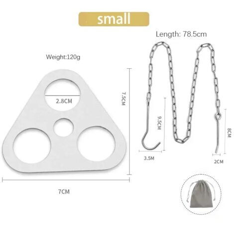 Support de casserole triangulaire suspendu en acier inoxydable pour le camping en extérieur, anneau trépied portable, support de barbecue en acier inoxydable, anneau de pique-nique, crochet pour récha