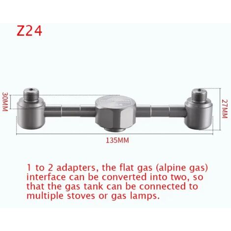 Adaptateur 1 vers 2/3/4 en alliage d'aluminium pour conversion de gaz butane, idéal pour le camping, la randonnée et les réchauds de cuisine portables. (1/5)