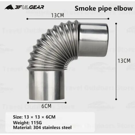 Accessoires pour poêles à bois 3F UL GEAR : sac de rangement en filet isolant, anneau de fixation pour clôture de cheminée, coude de tube, équipement pour four de camping et réchauds de cuisine portab (1/5)