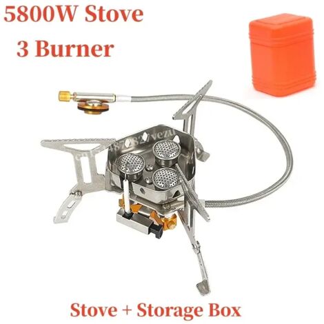 Réchaud à gaz haute puissance pour camping et tourisme, brûleur portable, réchaud à gaz d'extérieur, matériel de randonnée et de tourisme, barbecue de pique-nique, four, réchauds de cuisson portables (1/5)