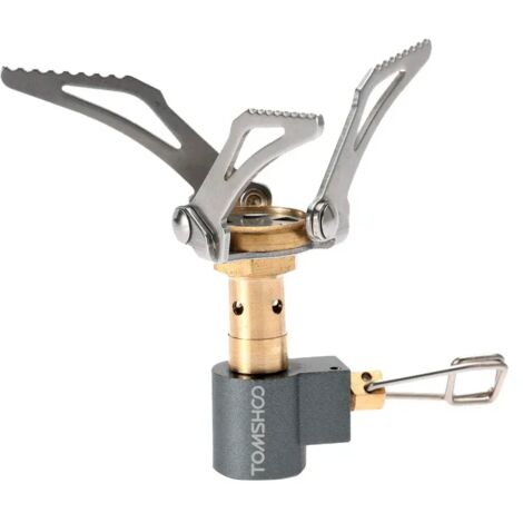 Réchaud à gaz de poche ultra-léger de 45 g, pliable, pour le camping et la cuisson en extérieur (3000 W). (1/4)