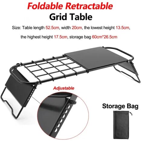 Grille de barbecue multifonctionnelle pliable pour feu de camp, grille de camping portable en acier inoxydable, support pour réchaud à gaz, support pour barbecue d'extérieur, réchauds de cuisson porta (1/5)