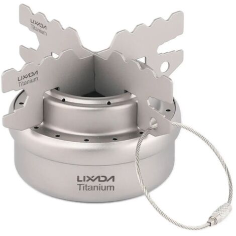 Ensemble mini réchaud à alcool portable ultraléger en titane avec support en croix et réchaud portable. (1/5)
